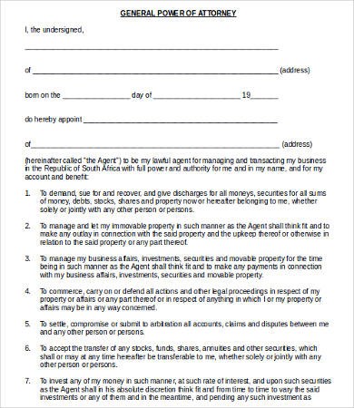 Power Of Attorney Form Free Printable 9 Word PDF Documents Template