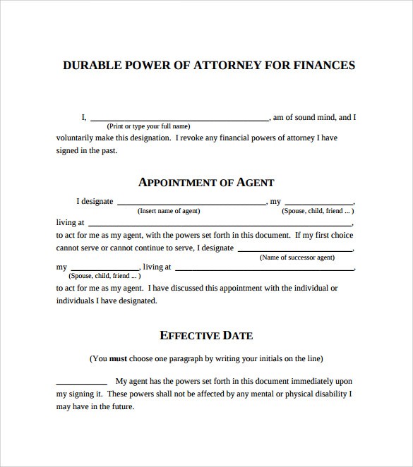 Power Of Attorney Form Free Printable Business Mentor