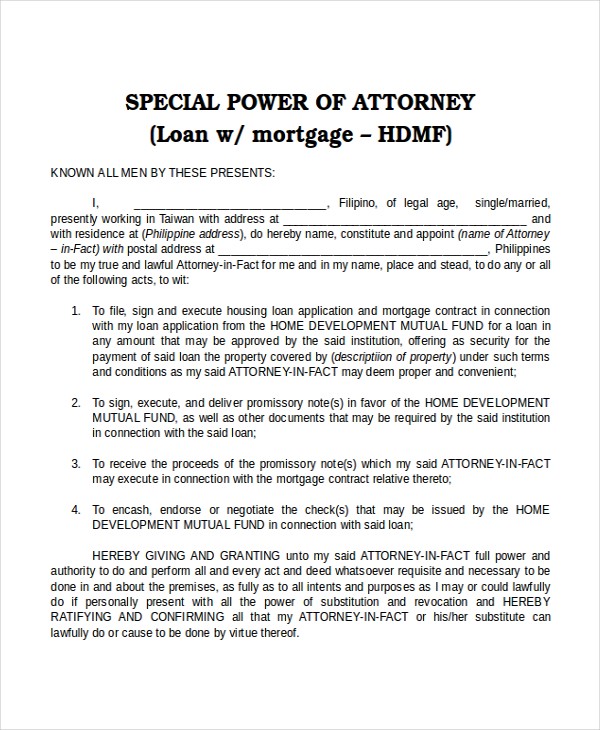 Power Of Attorney Sample Zrom Tk Unlimited Form