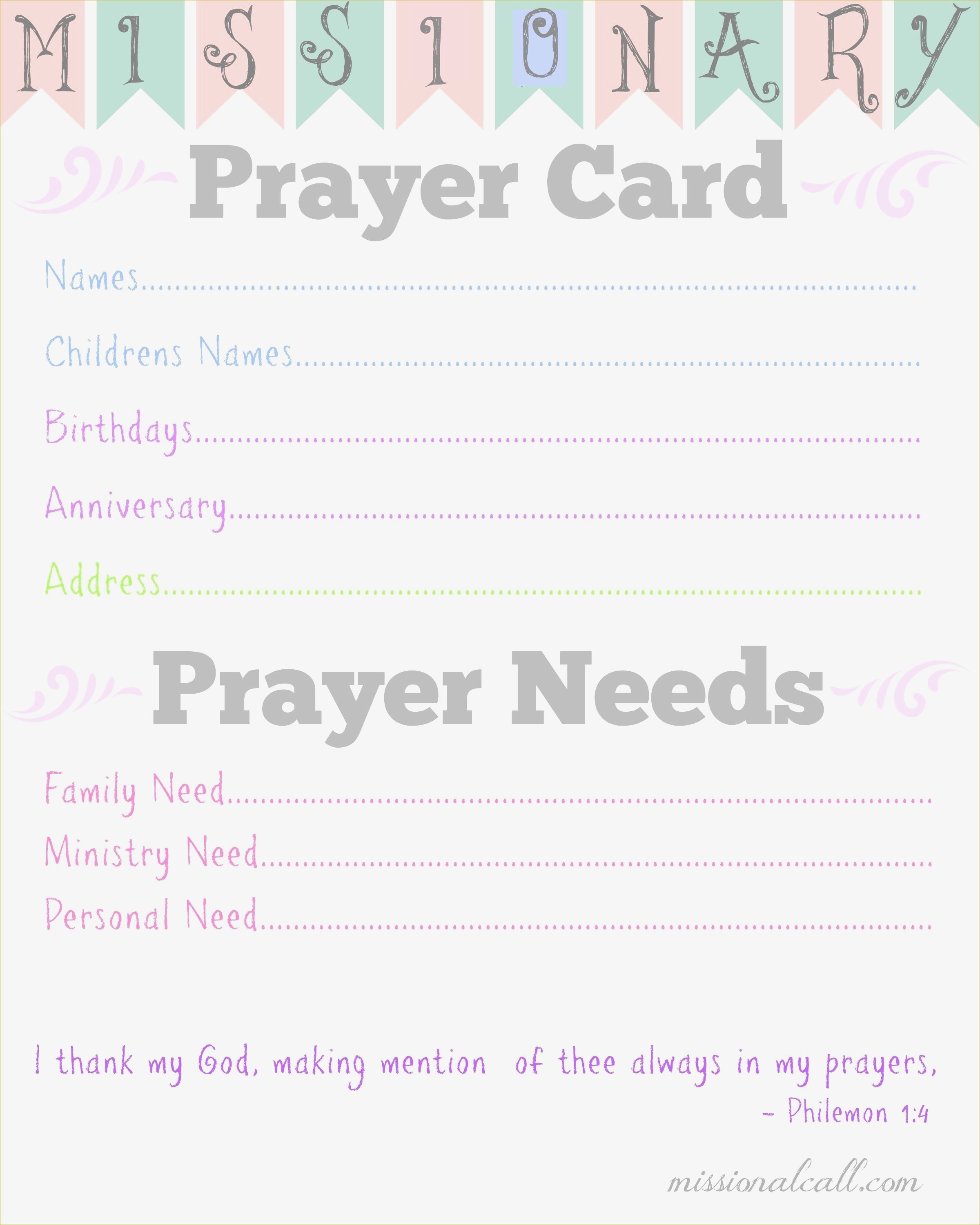 Prayer Card Template Free Download New