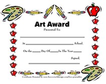 Printable Art Award School Certificates Certificate Template Free