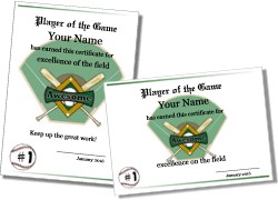 Printable Baseball Certificates For