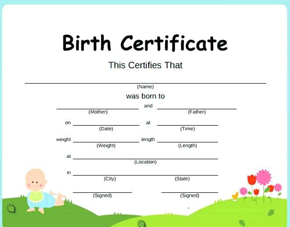 Printable Birth Certificate Template Free Dog Templates