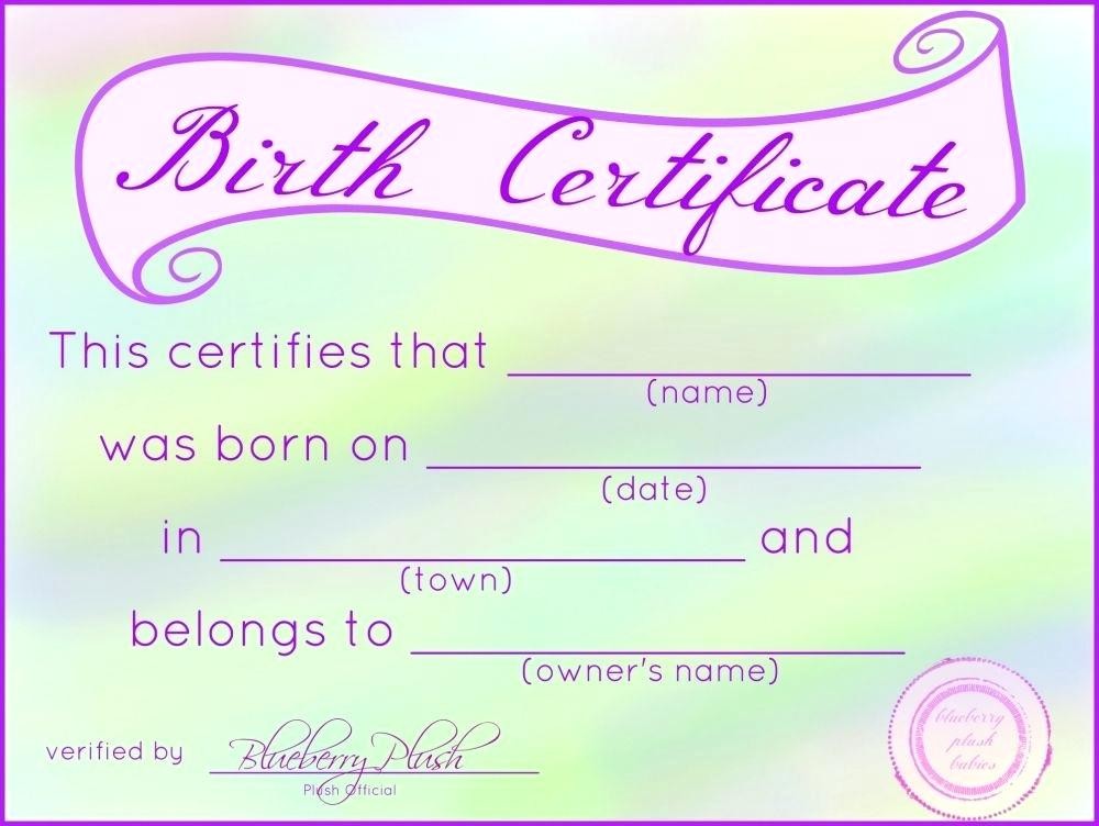 Printable Birth Certificate Template Reborn Free Templates Arttion