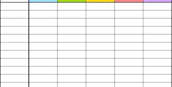 Printable Blank Spreadsheet Template Free Excel Budget