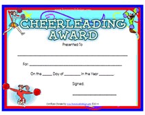 Printable Cheerleading Awards Certificates Cheer