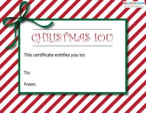 Printable Christmas Gift Certificates Free