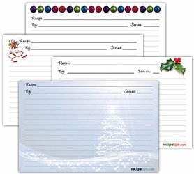 Printable Christmas Recipe Cards How To Cooking Tips RecipeTips Com 3x5 Card Template