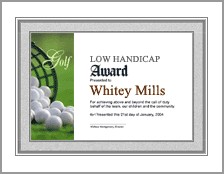 Printable Golf Certificates Awards Certificate Template Handicap