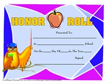 Printable Honor Roll Awards School Certificates S Free Certificate