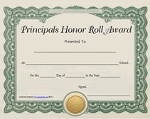 Printable Honor Roll Certificates Zrom Tk List Template
