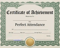 Printable Perfect Attendance Awards School Certificates Templates Certificate