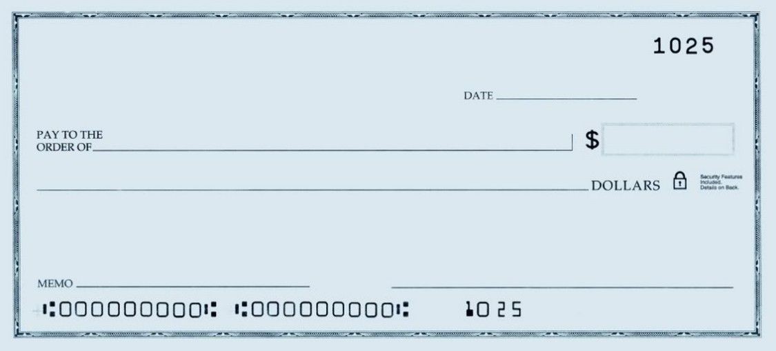 Printable Personal Blank Check Template Cheque