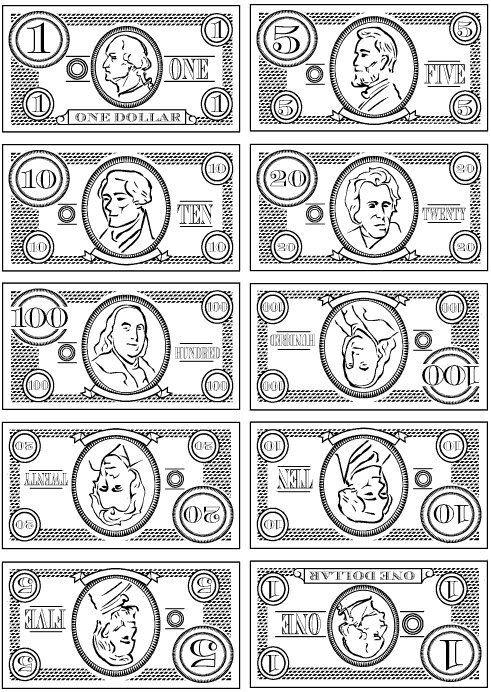 Printable Play Money Sheets Solid Clique27 Com Print