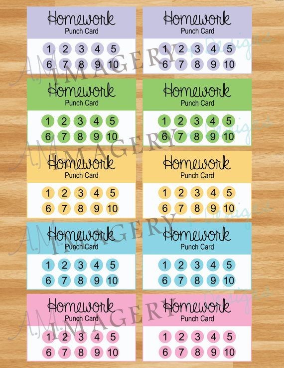 Printable Reward Charts For Kids 6 To 12 Years Old Homeschool And Punch Cards