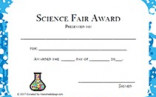 Printable Science Fair Awards School Certificates Templates Award Free