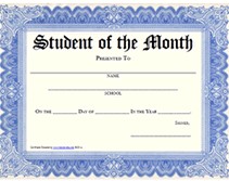 Printable Student Of The Month Awards School Certificates Templates Award Template