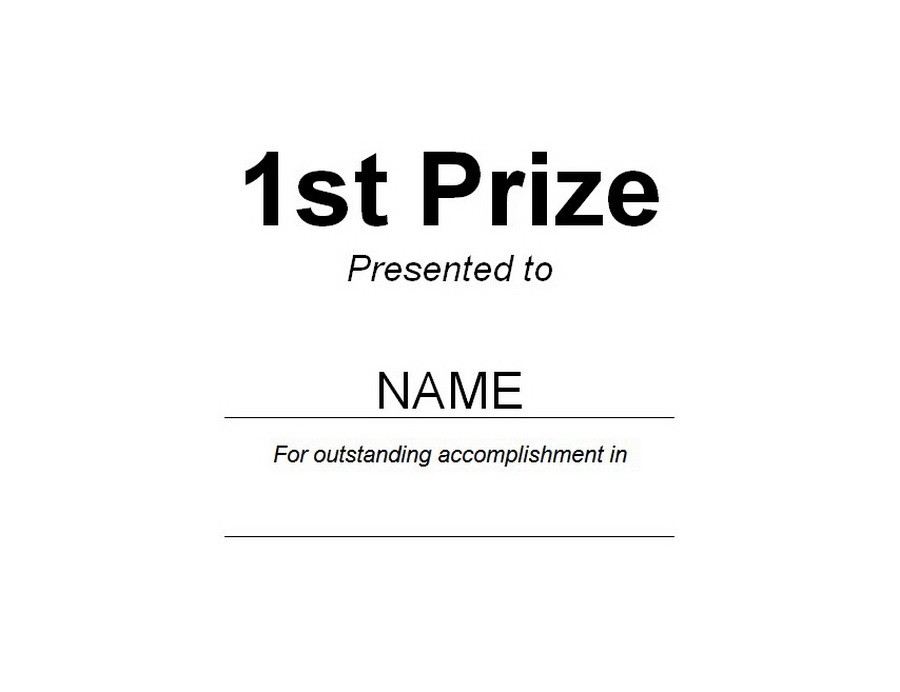 Prize Template Ukran Agdiffusion Com First Place Award Certificate