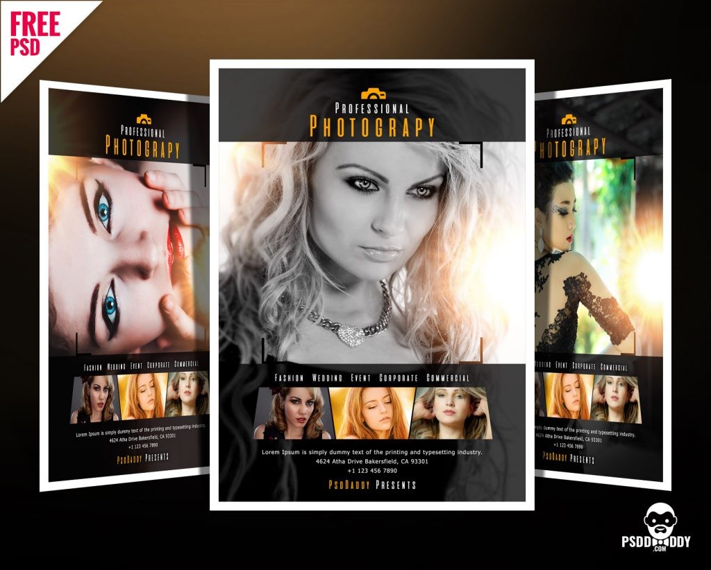 Professional Photography Flyer PSD Template UXFree COM Free Psd Templates For Photographers