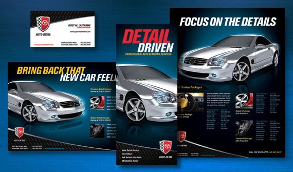 Put A Polish On Your Auto Detailing Business With Bold Flyer Or Brochure