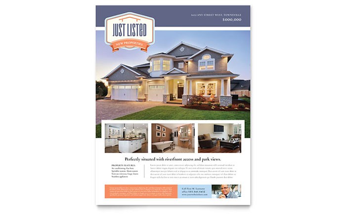 Real Estate Leaflets Templates Design Examples