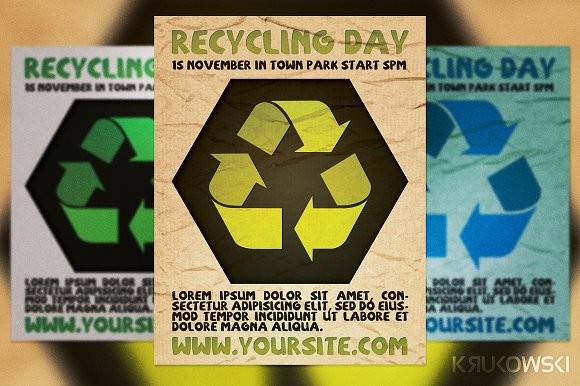 Recycling Day Flyer Templates Creative Market Brochure Template Free