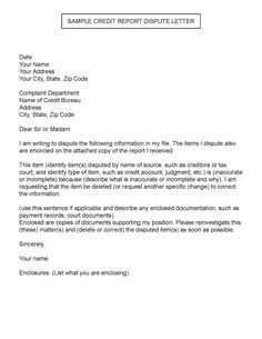 Redit Dispute Letter Template Business Forms Pinterest Credit 609