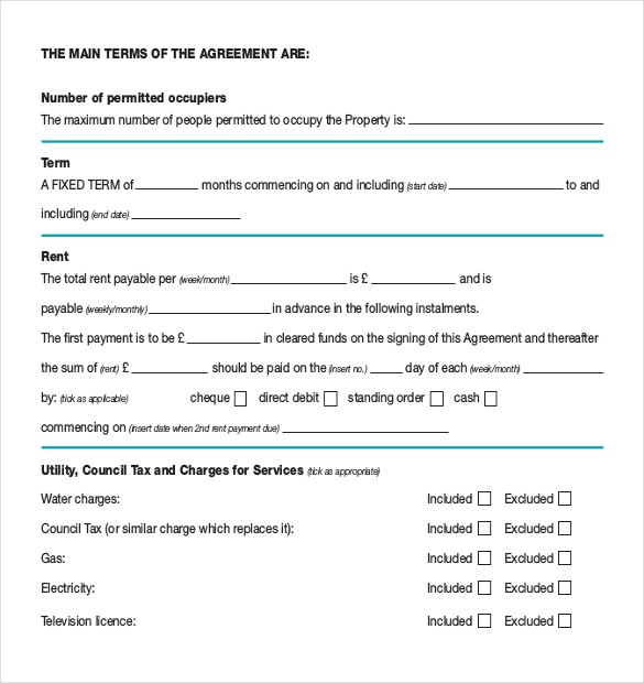 Rental Agreement Templates 17 Free Word PDF Documents Download Microsoft Template
