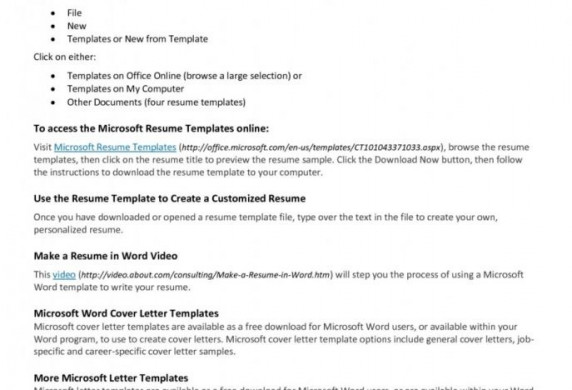 Resume Microsoft Works Template Word Templates