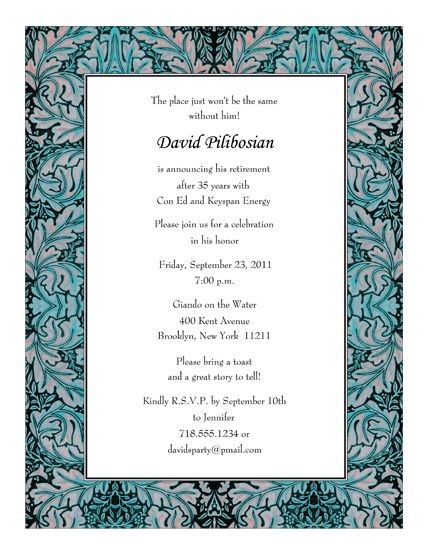 Retirement Party Invitations Templates Print Your Own Sample