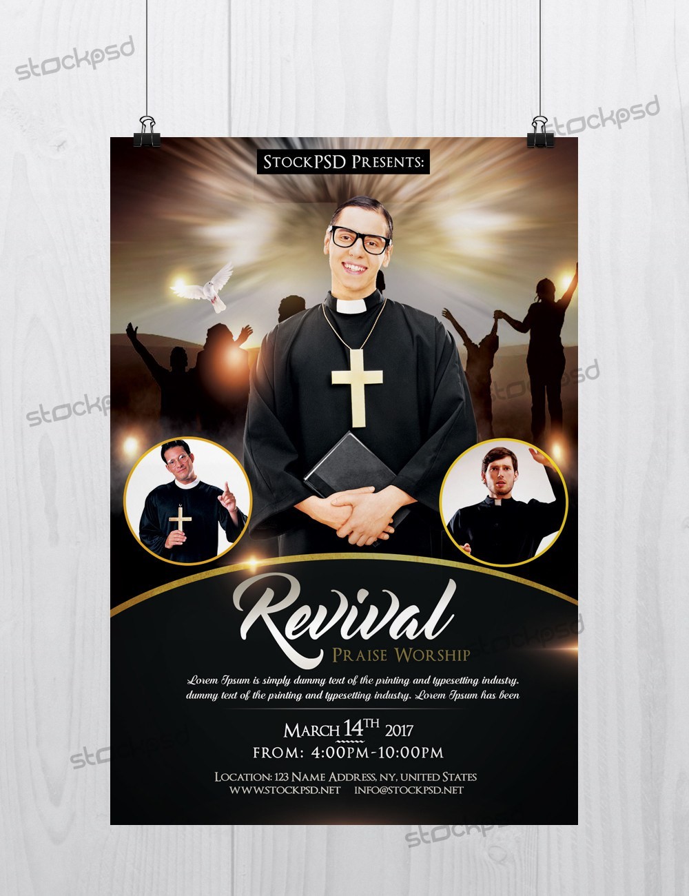Revival Church Pastor Freebie PSD Flyer Template FreebieDesign Net Psd Templates Free