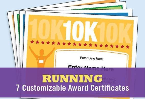 Running Certificates Pack Runner Award 5k 10k Fun Run One Etsy Cross Country