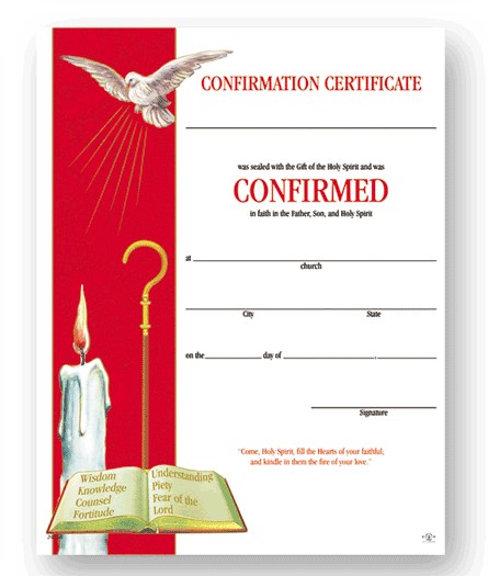 Sacco Company Confirmation CONFIRMATION CERTIFICATE Free Certificates