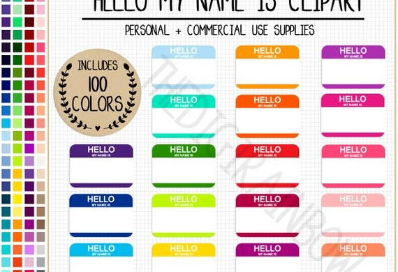 SALE 100 Hello My Name Is Printable Tags Etsy