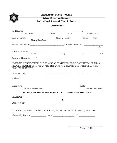 Sample Background Check Form 10 Examples In PDF Word Printable
