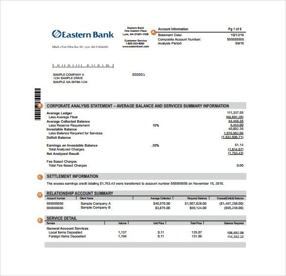 Sample Bank Statements Template Zrom Tk Free Statement Excel