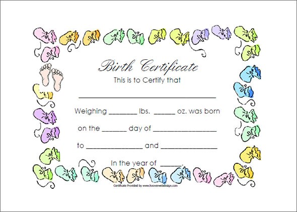 Sample Birth Certificate 18 Free Documents In Word PDF Dog