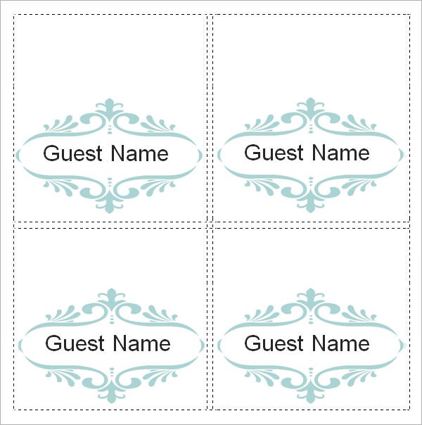 Sample Place Card Template 6 Free Documents Download In Word PDF