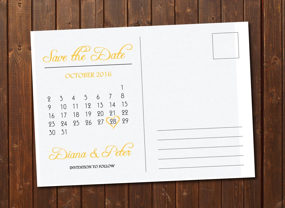 Save The Date Postcard Template Com Free Printable