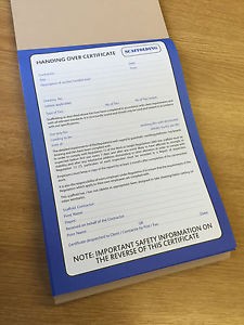 Scaffold Handover Certificate Carbonless Duplicate Book EBay