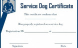 Service Dog Certificate Template Com Of Free