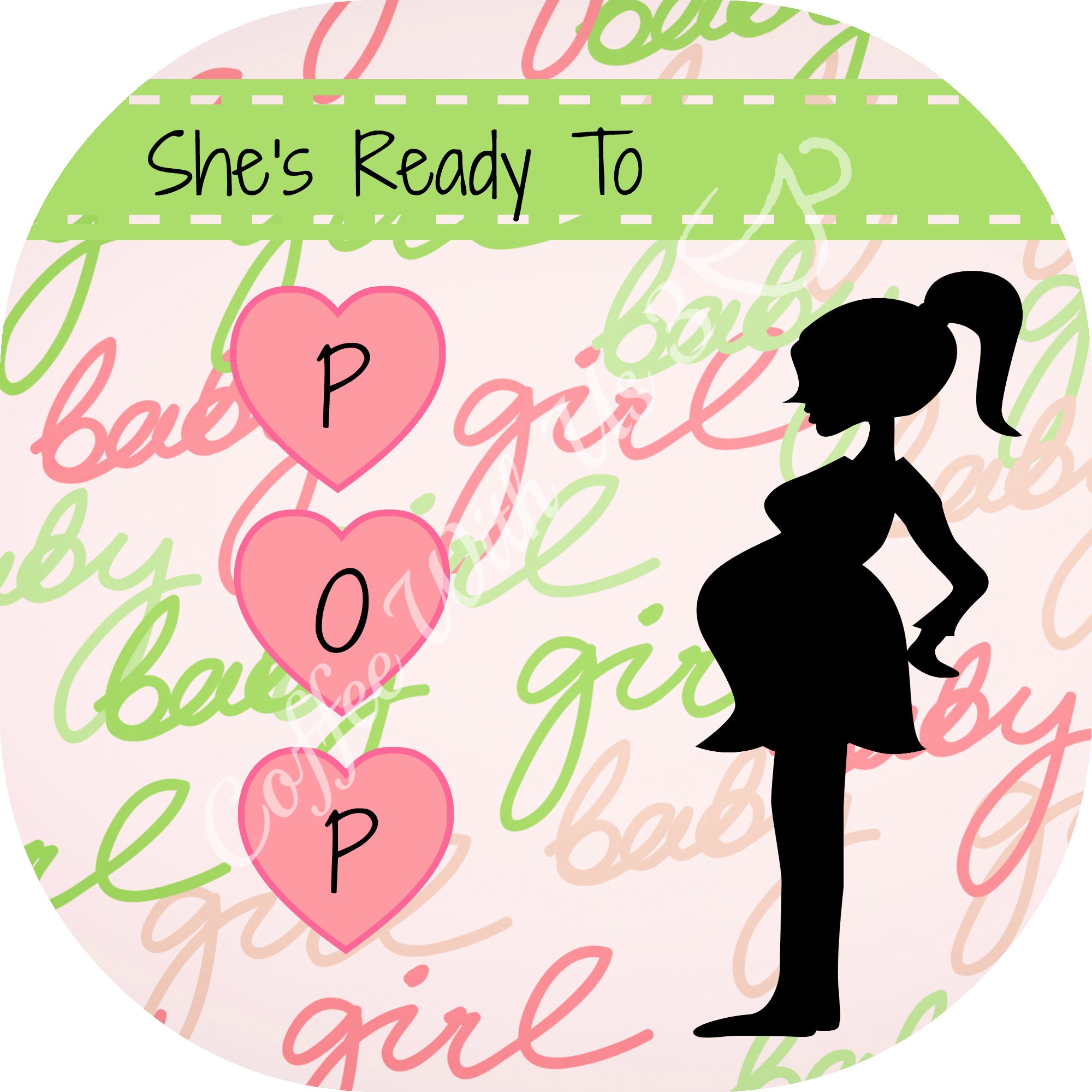 Shes About To Pop Clipart Ready Stickers Template