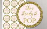 Shes Ready To Pop Stickers Tags About Baby Shower Printables