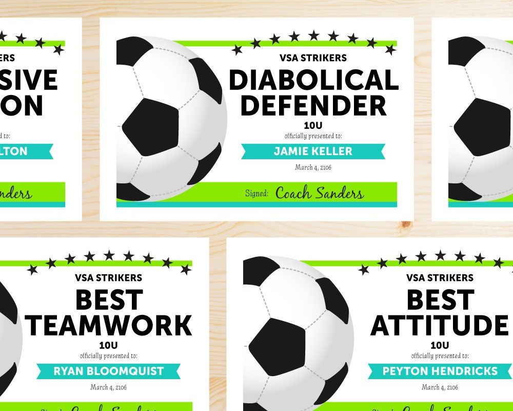 Soccer Award Categories Ideas For The House Pinterest Certificate