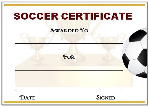 Soccer Certificates Awards Ukran Agdiffusion Com Certificate Ideas