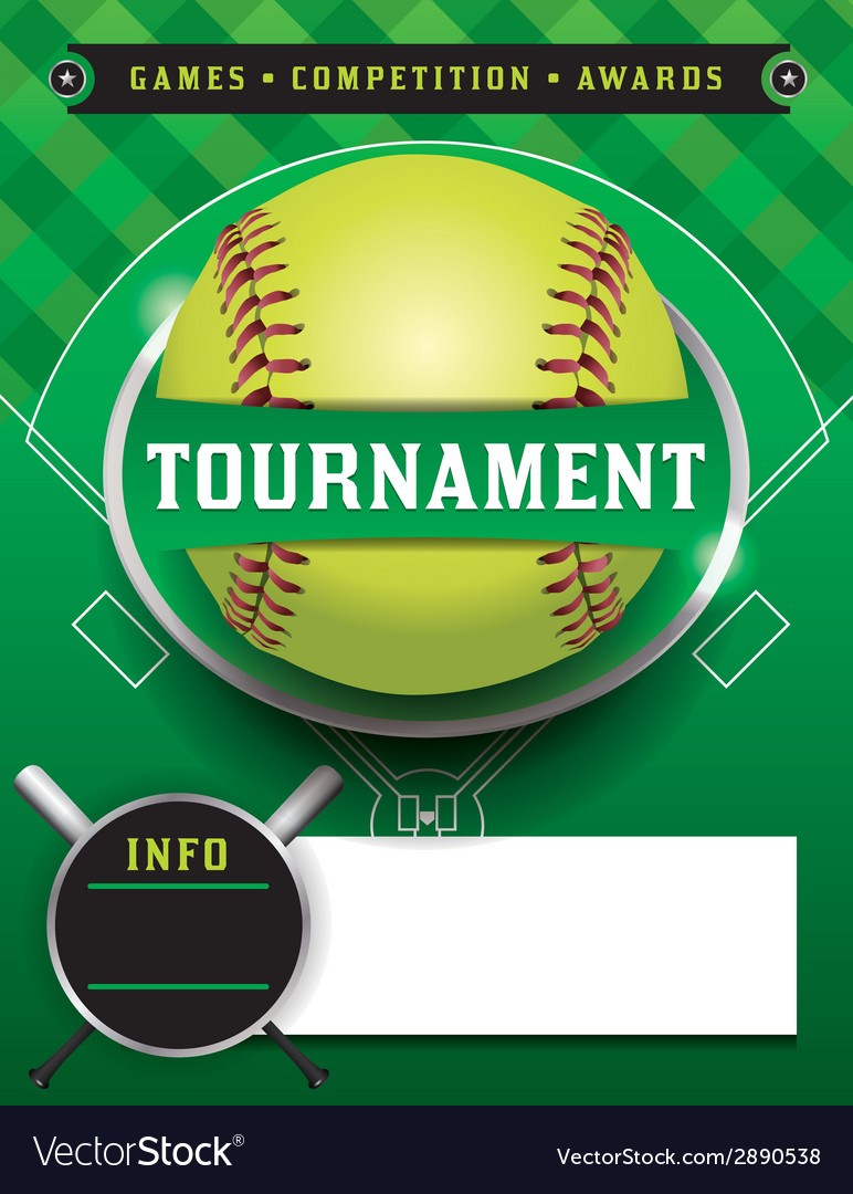 Softball Tournament Template Royalty Free Vector Image Flyer
