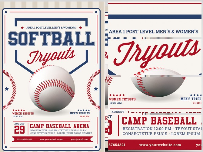 Softball Tryouts Flyer Template FlyerHeroes Brochure