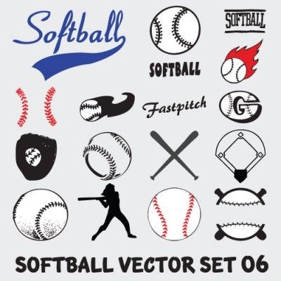 Softball Vector Set 06 09885 By Download Silhouette Free