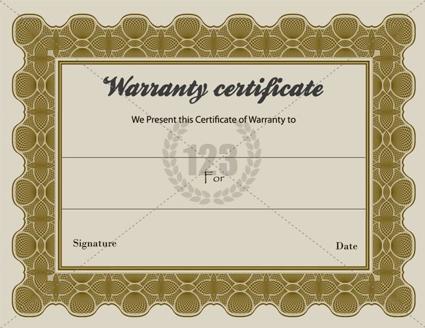 Special Warranty Certificate Templates Free 123Certificate Template