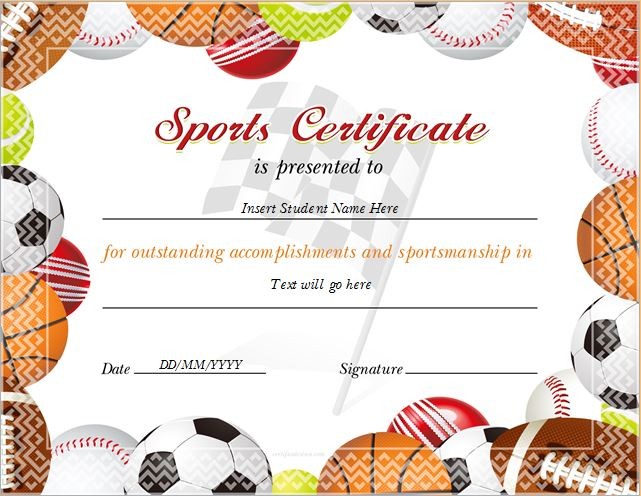 Sports Certificate Templates For MS WORD Professional Printable Certificates